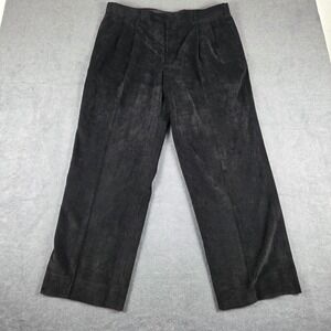 Linea Naturale Corduroy Trousers‎ Mens 38 Black Excellent Pleated Straight Leg